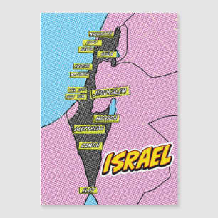 Carte d'Israël illustrée dans le style Pop Art