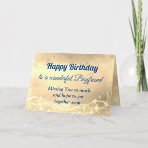 Carte Distance Happy Birthday Boyfriend Card