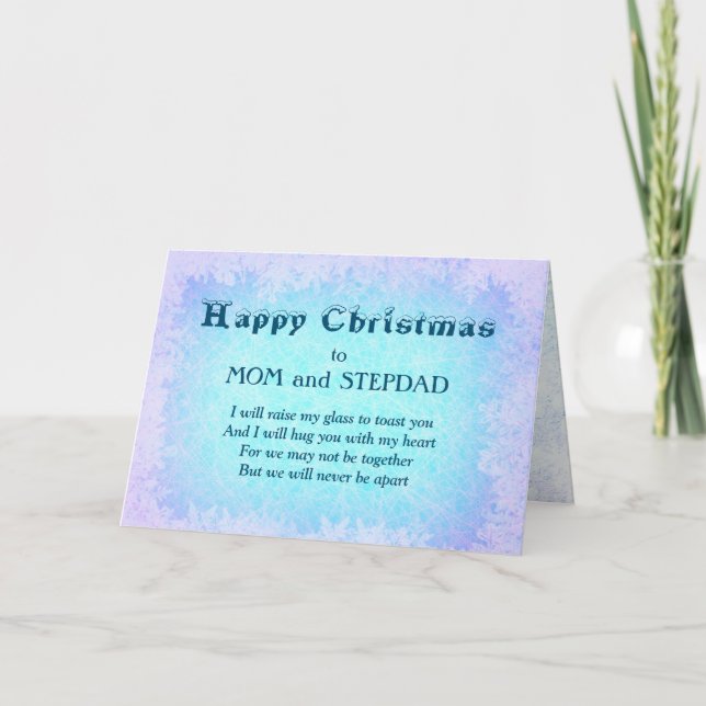 Carte Distance Joyeux Noël maman et Stepdad (Devant)