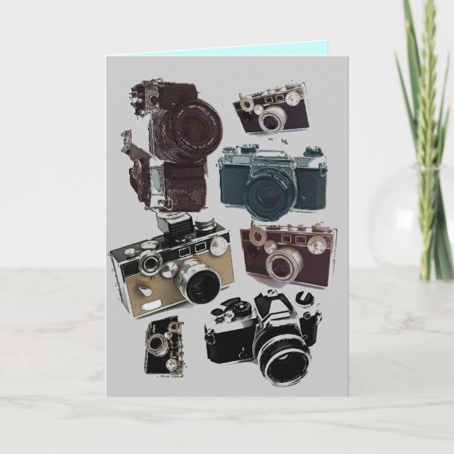 Carte distressed photographe retro camera (Devant)