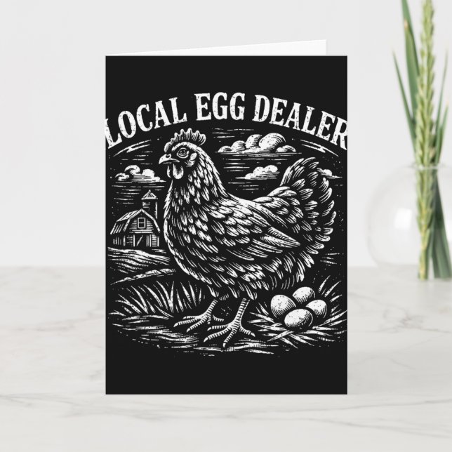Carte Distributeur d'oeufs local drôle ferme de poulets  (Devant)