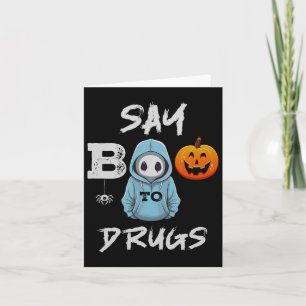 Carte Dites Boo À Drogues Drôle Halloween Red Ribbon Wee