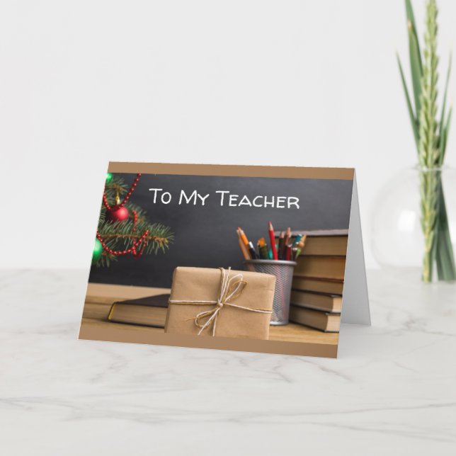 CARTE DITES MERRY CHRISTMAS ENSEIGNANT W/ CLASSEUR (Devant)