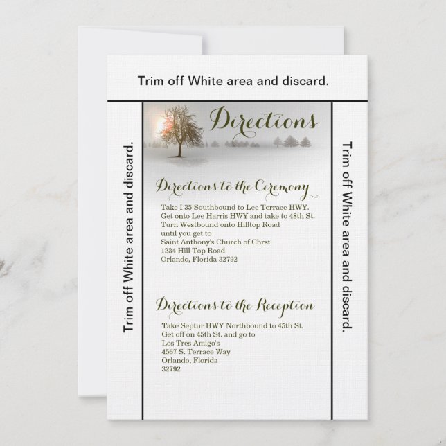 Carte d'itinéraire 3,5x6 Coucher de soleil hiver A (Devant)