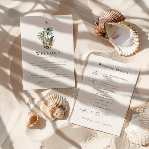 Carte d'itinéraire de bienvenue pour mariage tropi
