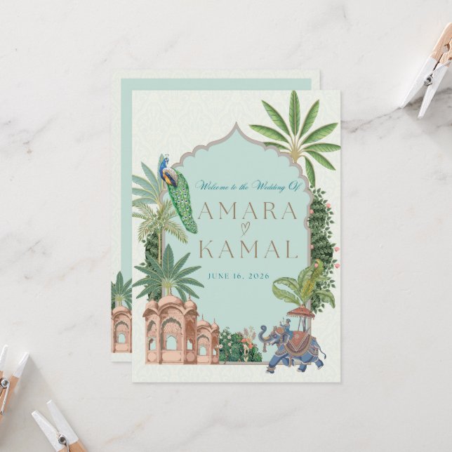 Carte d'itinéraire de mariage (Devant/Arrière en situation)