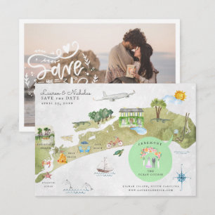 Carte d'itinéraire de mariage à Kiawah Island
