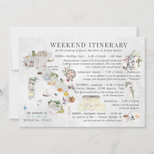 Carte d'itinéraire de week-end de mariage en Itali