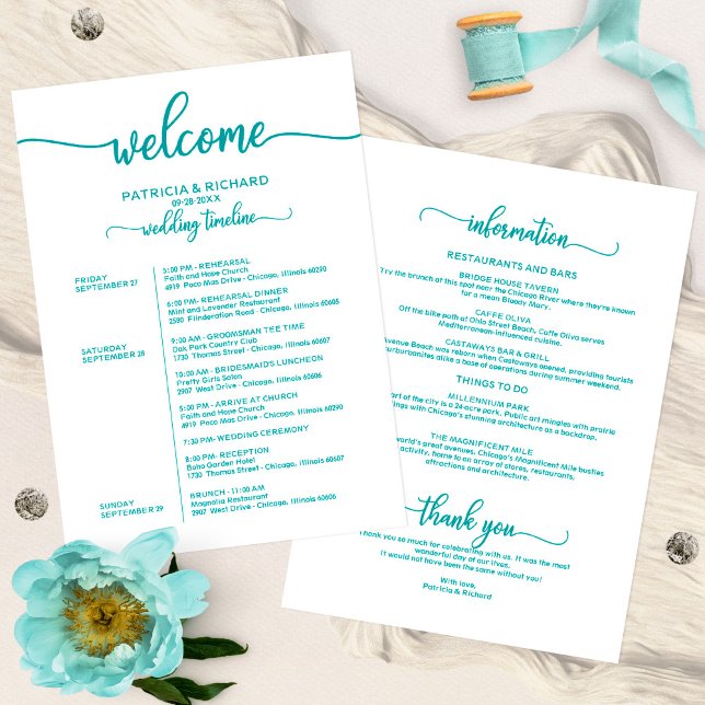 Carte d'itinéraire de week-end de mariage simple c (Créateur téléchargé)