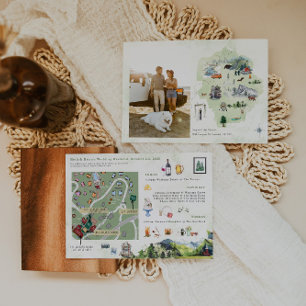Carte d'itinéraire de weekend de mariage