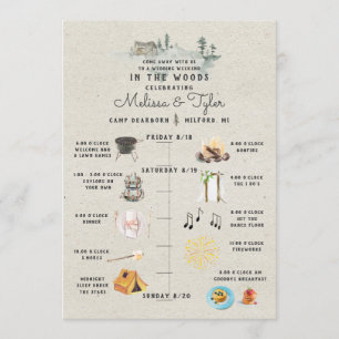 Carte d'itinéraire du week-end de mariage en forêt