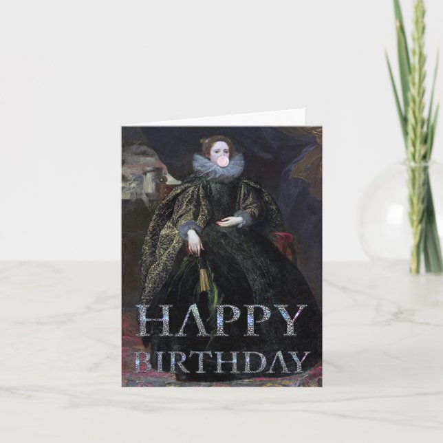 Carte Diva de la gomme à bulles Marchesa Joyeux annivers (Devant)