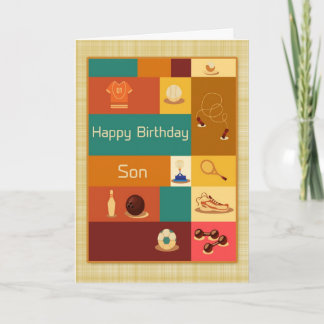 Carte Divers Sports, Joyeux Anniversaire, Fils