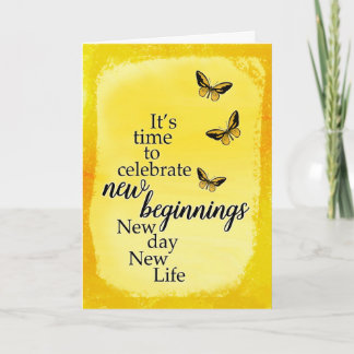 Carte Divorce Encouragement avec Papillons et Script
