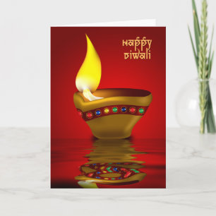 Carte Diwali Diya - illustration de lampe à pétrole