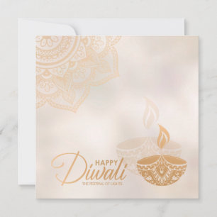 Carte Diwali Gold et Pearl Happy