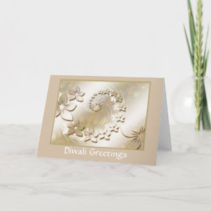 Carte Diwali heureux avec le rouleau de fleur