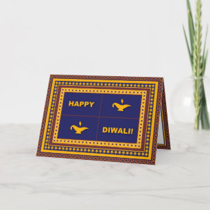 Carte Diwali Lampes & Étoiles