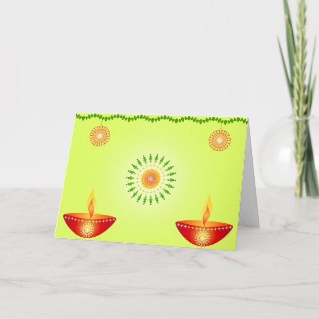 Carte Diwali lamps (Devant)