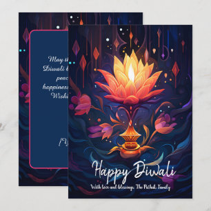 Carte Diwali pour la lumière pétale