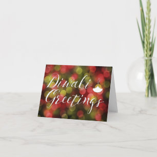 Carte diwali salut bokeh lumières