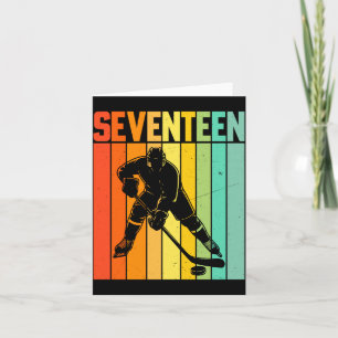 Carte Dix-sept joueur de hockey 17 ans 17 ans