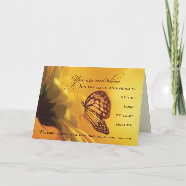 Carte Dixième anniversaire de la mort du papillon mère (Devant)