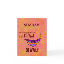 Carte Diya Diwali personnalisée