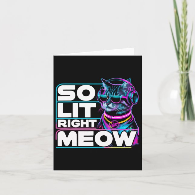 Carte Dj Cat So Lit Right Meow Edm Techno Rave Party Fès (Devant)