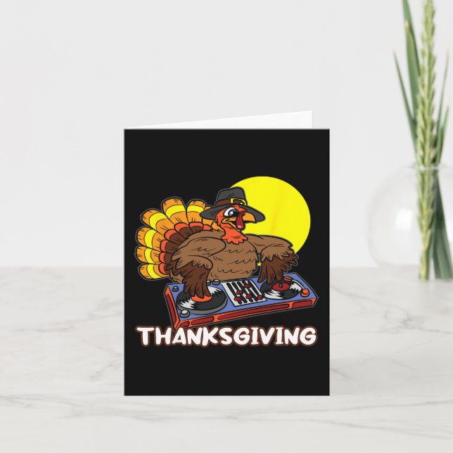 Carte DJ Turquie Thanksgiving Day Cool Fall Dance Music  (Devant)