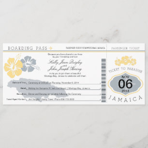 Carte d'Mariage d'embarquement en Jamaïque