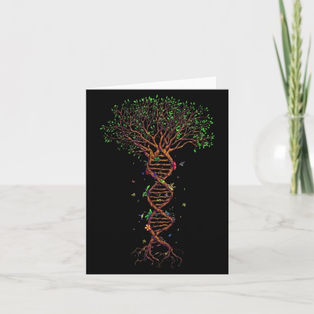 Carte Dna Tree Genetic Funny Earth Day Plant A Tree Life (Devant)
