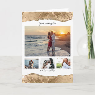 Carte do-it-yourself 4 anniversaire photo mariage marbre