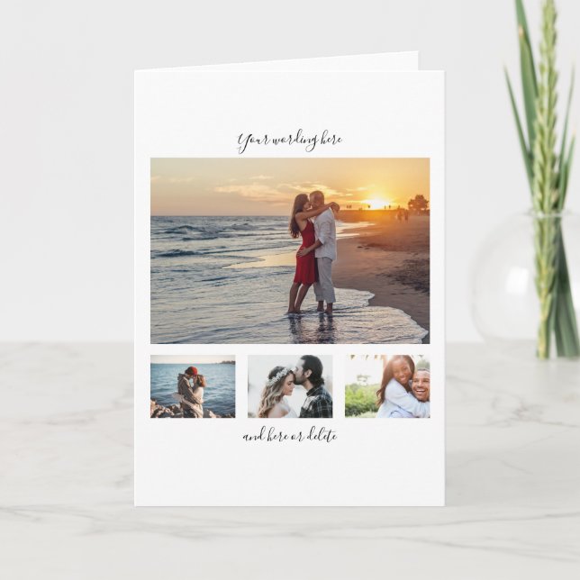 Carte do-it-yourself 4 anniversaire photo mariage plain  (Devant)
