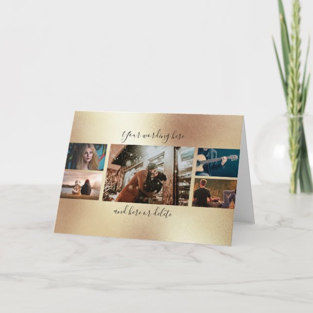 Carte do-it-yourself 5 anniversaire photo collage mariag (Devant)