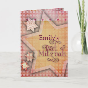 Carte do-it-yourself Polka Dot Bat mitzvah coloré