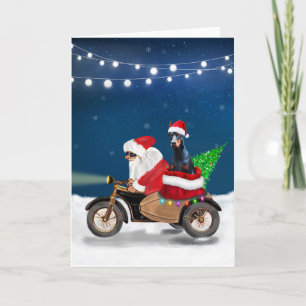 Carte Doberman Chien Noël Père Noël