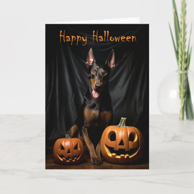 Carte Doberman Halloween (Devant)