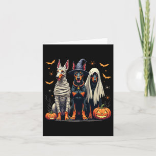 Carte Doberman Halloween Costume maman sorcière fantôme