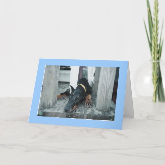 Carte Doberman, j'aimerais que tu sois là. (Devant)