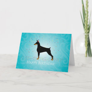 Carte Doberman Pinscher Joyeux Design d'anniversaire