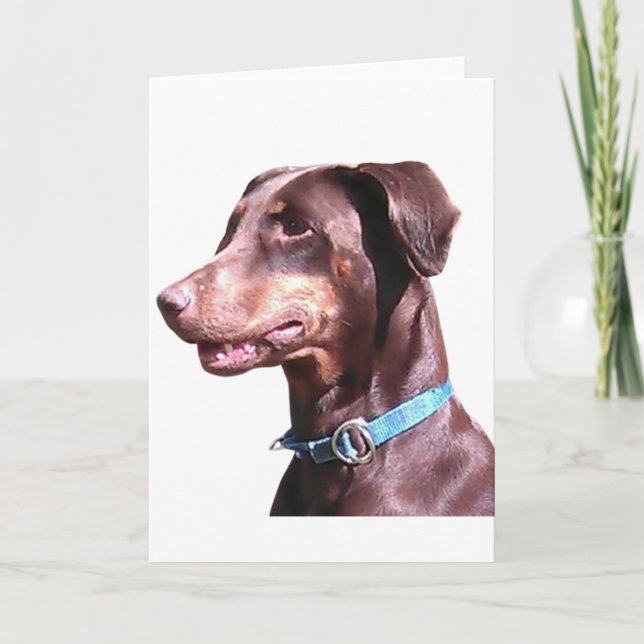 Carte Doberman Pinscher Rouge (Devant)