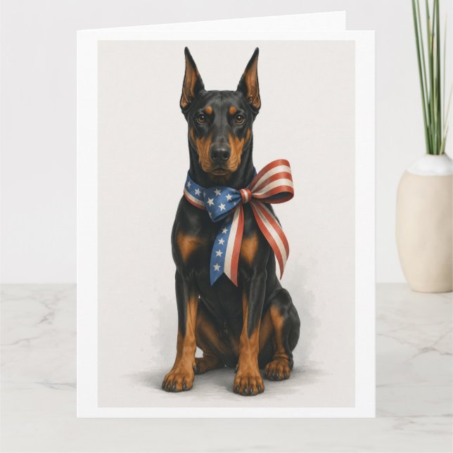 Carte Dobermann patriotique (Devant)