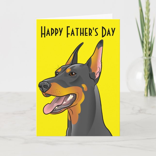 Carte Dobermann personnalisable heureux d'art de bruit (Devant)