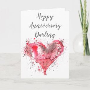 Carte d'occasion personnalisée - Coeur rayé rouge