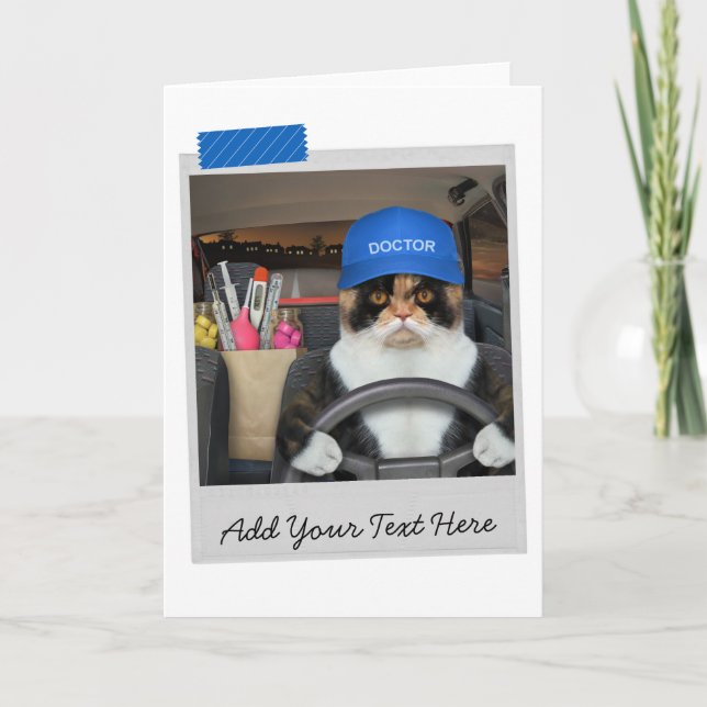 Carte Docteur Calico Cat Funny Card (Devant)