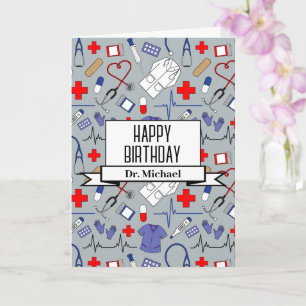 Carte Docteur et infirmière Joyeux anniversaire