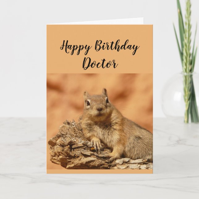 Carte Docteur Funny Squirrel Relax de joyeux (Devant)