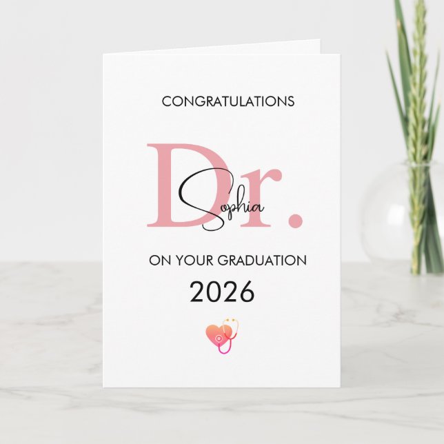 Carte Doctor Graduation Personalized Name Class 2026 (Devant)