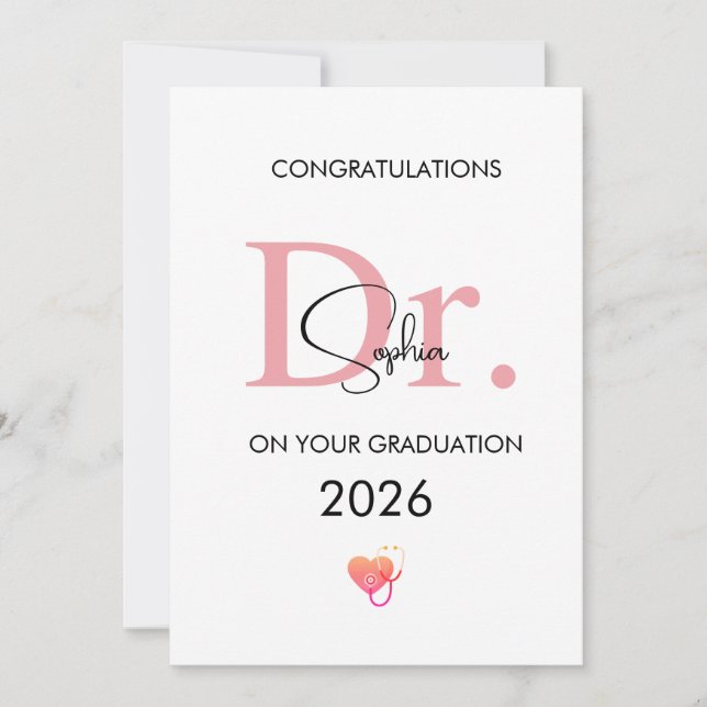 Carte Doctor Graduation Personalized Name Class 2026 (Devant)